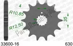 Here you can order the ktw front 16t, 630 from Afam, with part number AF13360016: