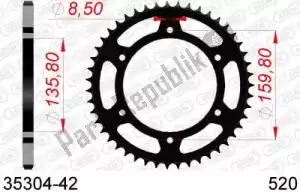 AFAM AF23530442 ktw posteriore in acciaio 42t, 520 - Il fondo