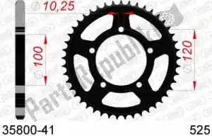 AFAM AF23580041 ktw rear steel 41t, 525 - Bottom side