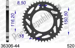 Here you can order the ktw rear alu 44t, 520 from Afam, with part number AF53630644: