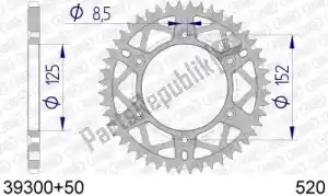 AFAM AF53930050 ktw rear aluminum 50t, 520 - Bottom side