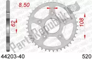 AFAM AF24420340 ktw aço traseiro 40t, 520 - Lado inferior
