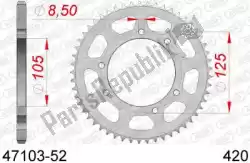 Qui puoi ordinare ktw posteriore in acciaio 52t, 420 da Afam , con numero parte AF24710352: