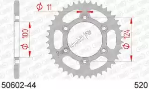 AFAM AF25060244 ktw trasero acero 44t, 520 - Lado inferior