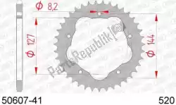 Qui puoi ordinare ktw posteriore in acciaio 41t, 520 da Afam , con numero parte AF25060741:
