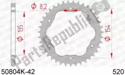Qui puoi ordinare ktw posteriore acciaio 42t, 520 nero da Afam , con numero parte AF250804K42:
