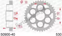 AF25090040, Afam, Ktw trasero acero 40t, 530    , Nuevo