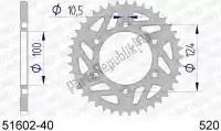 AF55160240, Afam, Ktw trasero aluminio 40t, 520    , Nuevo