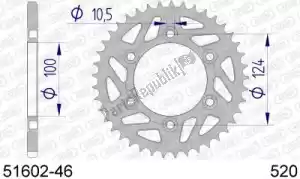 AFAM AF55160246 ktw posteriore alluminio 46t, 520 - Il fondo
