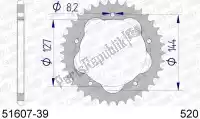 AF55160739, Afam, Ktw trasero aluminio 39t, 520    , Nuevo