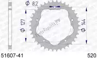 AF55160741, Afam, Ktw trasero aluminio 41t, 520    , Nuevo