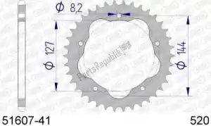 AFAM AF55160741 ktw rear alu 41t, 520 - Bottom side