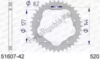 AF55160742, Afam, Ktw trasero aluminio 42t, 520    , Nuevo