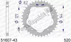 Qui puoi ordinare ktw posteriore alu 43t, 520 da Afam , con numero parte AF55160743: