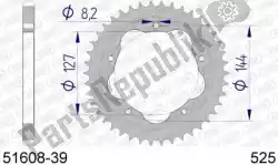 Here you can order the ktw rear alu 39t, 525 from Afam, with part number AF55160839: