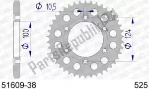 AFAM AF55160938 ktw posteriore alluminio 38t, 525 - Il fondo