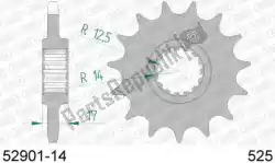 Here you can order the ktw front 14t, 525 from Afam, with part number AF15290114: