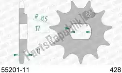 Here you can order the ktw front 11t, 428 from Afam, with part number AF15520111: