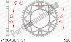 AFAM AF471304SLK51 ktw ty? stalowy super lekki 51t, 520, czarny - Dół