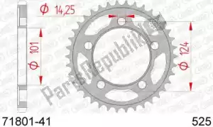 AFAM AF27180141 ktw rear steel 41t, 525 - Onderkant