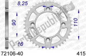 AFAM AF57210640 ktw trasero aluminio 40t, 415 - Lado inferior