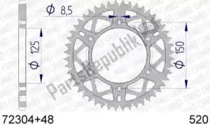 AFAM AF57230448 ktw posteriore alluminio 48t, 520 - Il fondo