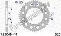 AF572304N44, Afam, Ktw trasero aluminio 44t, 520    , Nuevo