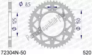 AFAM AF572304N50 ktw traseira em alumínio 50t, 520 - Lado inferior