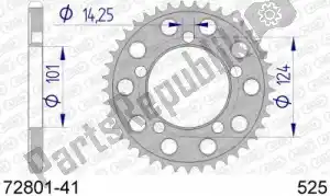 AFAM AF57280141 ktw trasero aluminio 41t, 525 - Lado inferior