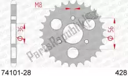 ktw rear steel 28t, 428 van Afam, met onderdeel nummer AF27410128, bestel je hier online: