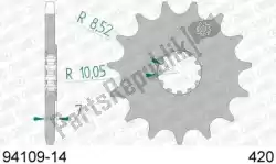 Here you can order the ktw front 14t, 420 from Afam, with part number AF19410914: