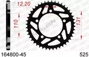 AFAM AF216480045 ktw rear steel 45t, 525 - Bottom side