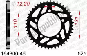 AFAM AF216480046 ktw aço traseiro 46t, 525 - Lado inferior