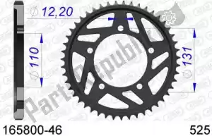 AFAM AF516580046 ktw rear alu 46t, 525 - Bottom side