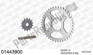 AFAM 39001443900 ketting kit chainkit, steel - Onderkant