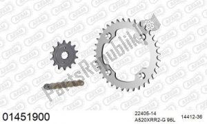 AFAM 39001451900 ketting kit chainkit, steel racing - Onderkant