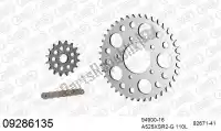 39009286135, Afam, Kit de cadena kit de cadena, carreras de acero    , Nuevo