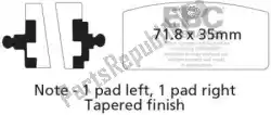 Here you can order the brake pad fa022 organic brake pads from EBC, with part number EBCFA022: