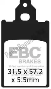 EBC EBCSFA116 brake pad sfa116 organic scooter brake pads - Bottom side