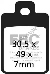 EBC EBCSFA255 pastilhas de freio sfa255 pastilhas de freio orgânicas para scooter - Lado inferior