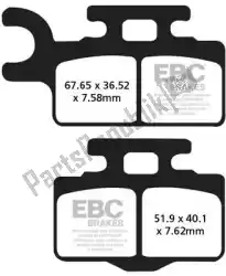 remblok fa302tt organic brake pads van EBC, met onderdeel nummer EBCFA302TT, bestel je hier online: