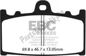 EBC EBCFA366TT brake pad fa366tt organic brake pads - Bottom side