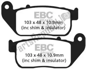 EBC EBCFA381 brake pad fa381 organic brake pads - Bottom side