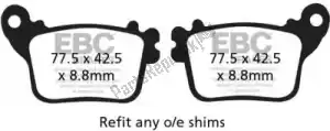 EBC EBCFA436V brake pad fa 436v semi sintered brake pads - Bottom side