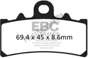 EBC EBCFA606HH pastilha de freio fa606hh hh pastilhas de freio sportbike sinterizadas - Lado inferior