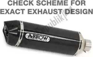 ARROW AR71763AKN exh race-tech alumínio escuro, tampa de carbono - Vista plana