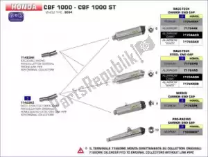 ARROW AR71764AK alluminio exh race tech, fondello in carbonio - Lato superiore