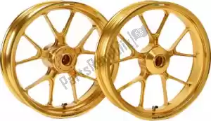 MARCHESINI 30760126 kit de roues 3.5x17 m10rr kompe motard alu or - La partie au fond