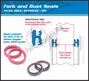 ALL BALLS 20055116 vv times fork oil seal kit 55-116 - Upper side