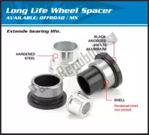 ALL BALLS 200111057 tempos de roda kit espaçador de roda 11-1057 - Lado superior